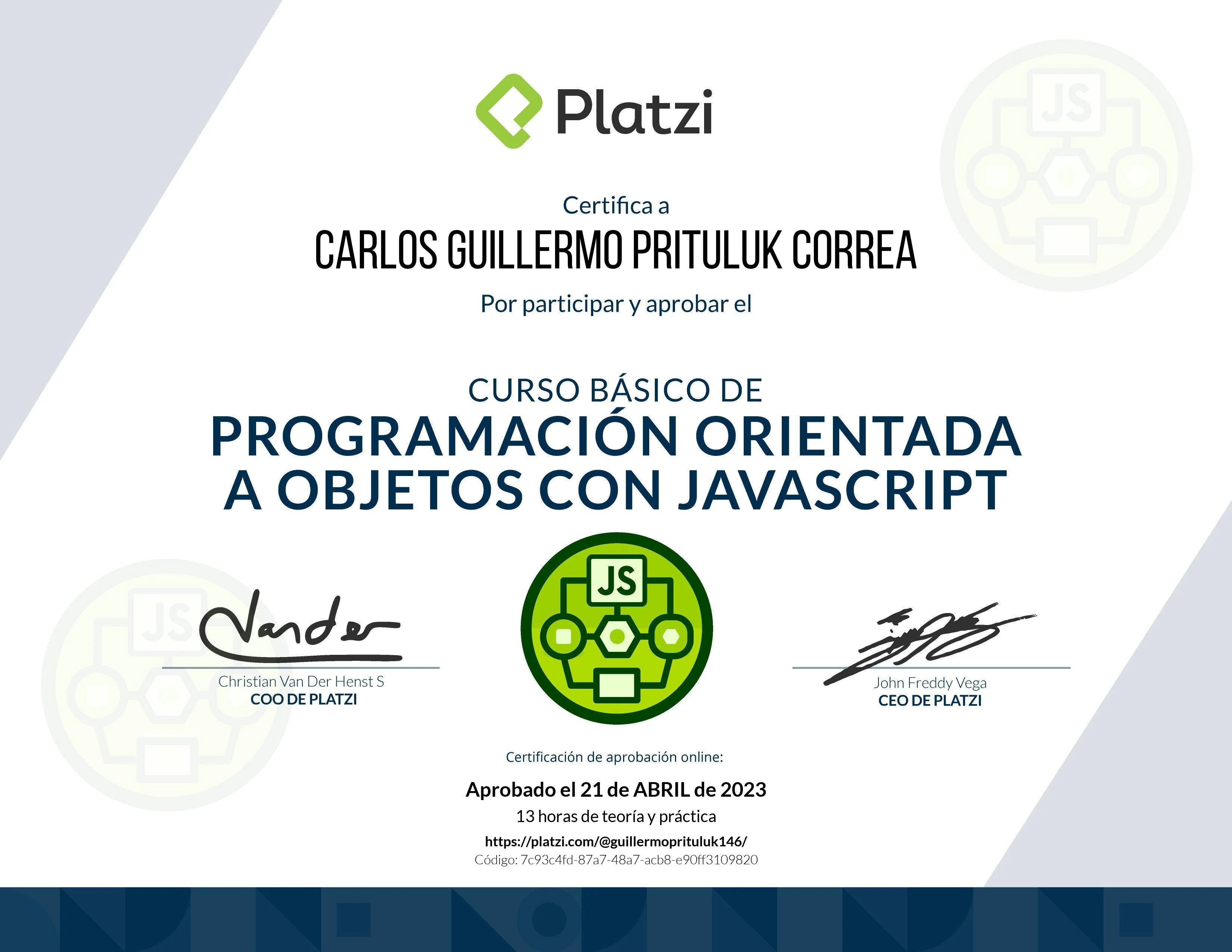 Programación Orientada a Objetos con JavaScript
