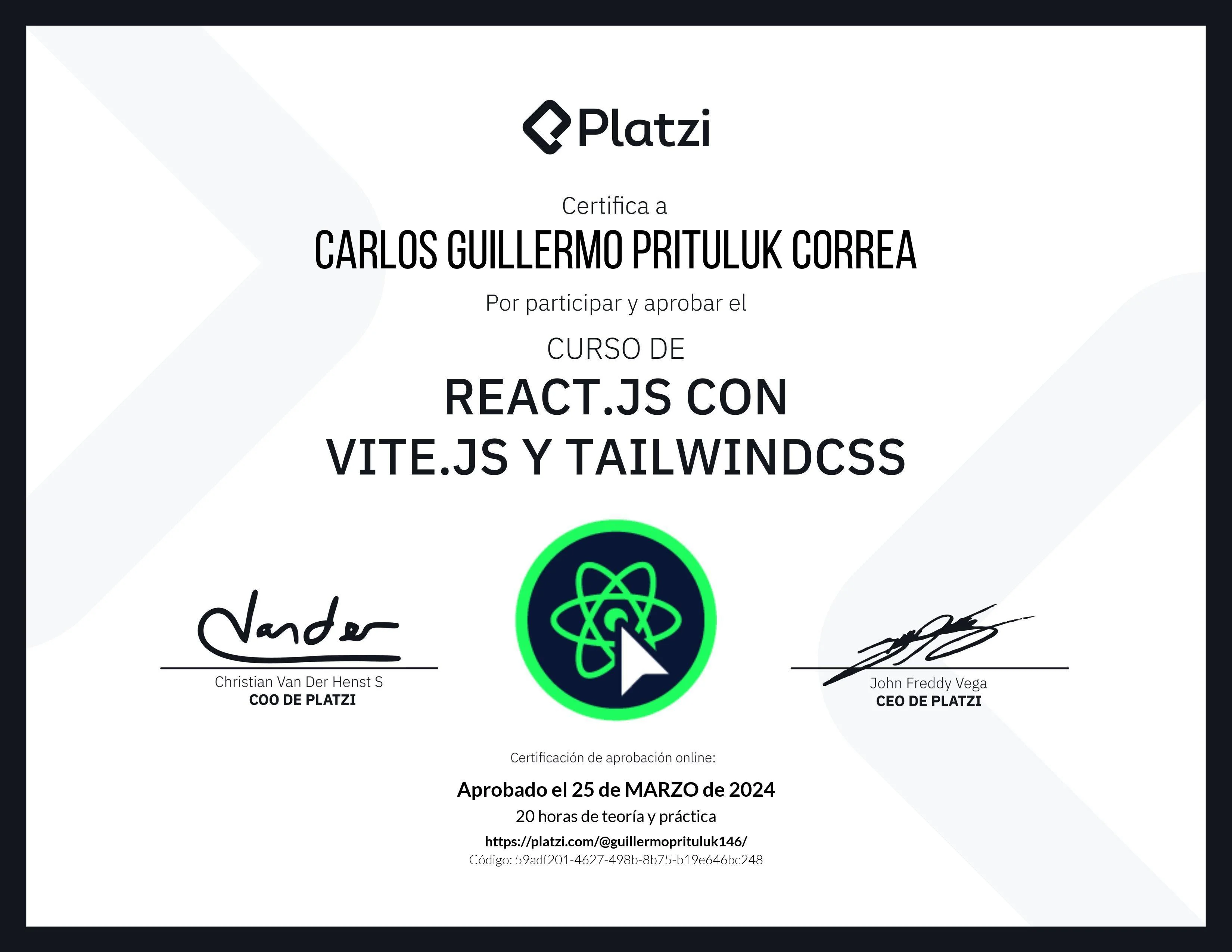 React.js con Vite y Tailwind