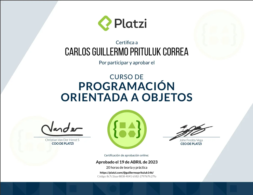 Programacion Orientada a Objetos