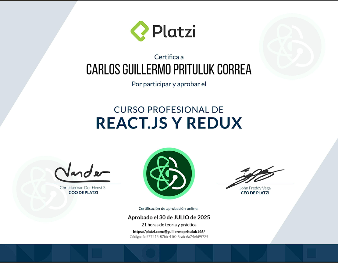 React.Js y Redux - 2025